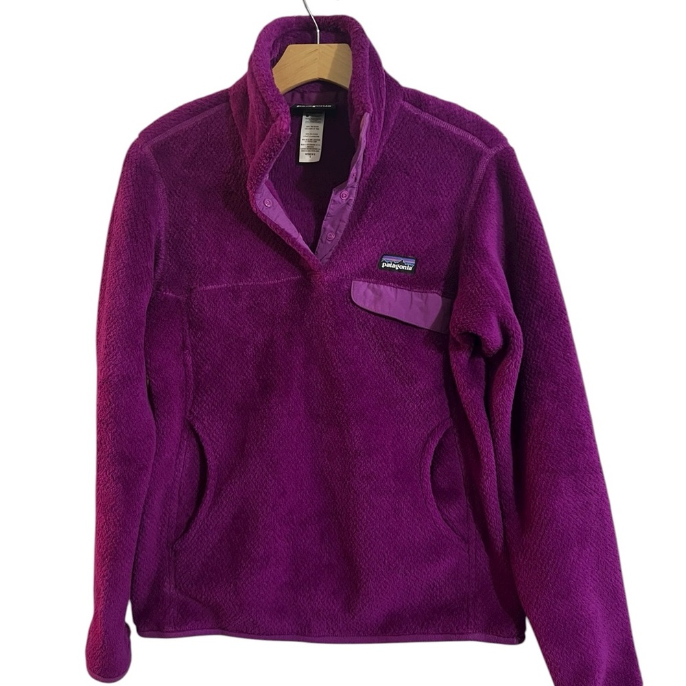 Patagonia Ikat Purple Fleece Pullover Sweatshirt Size Small
